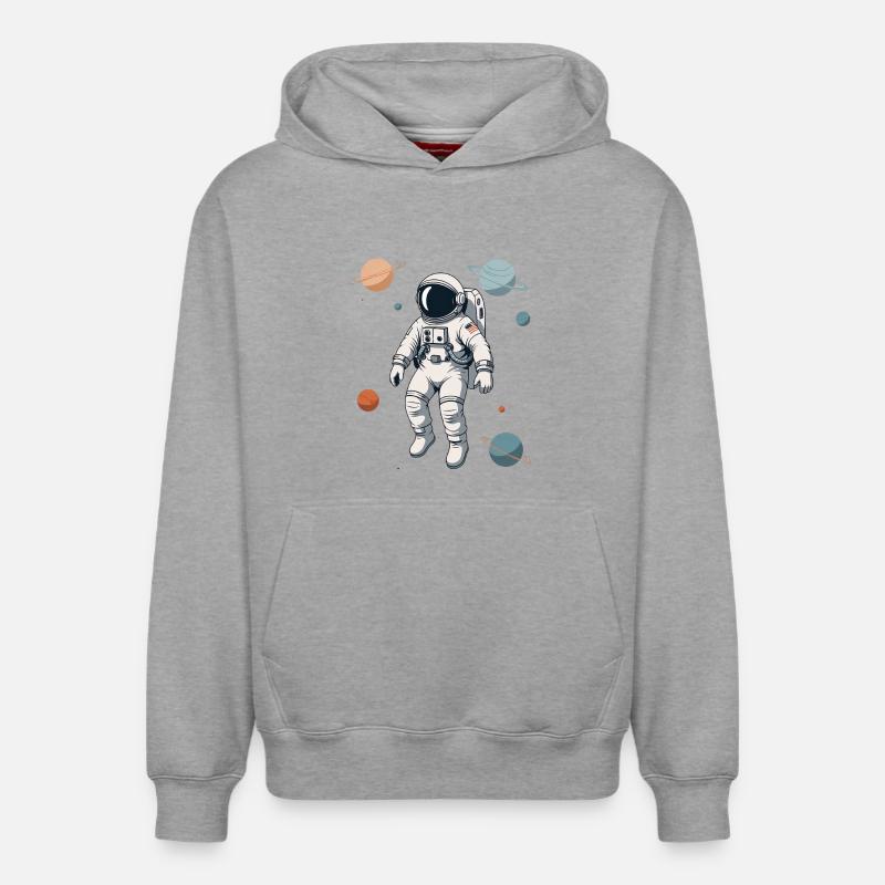 Astronaute dans le labyrinthe planétaire - Sweat à capuche unisexe décontracté en coton biologique – de SPREAD - gris chiné
