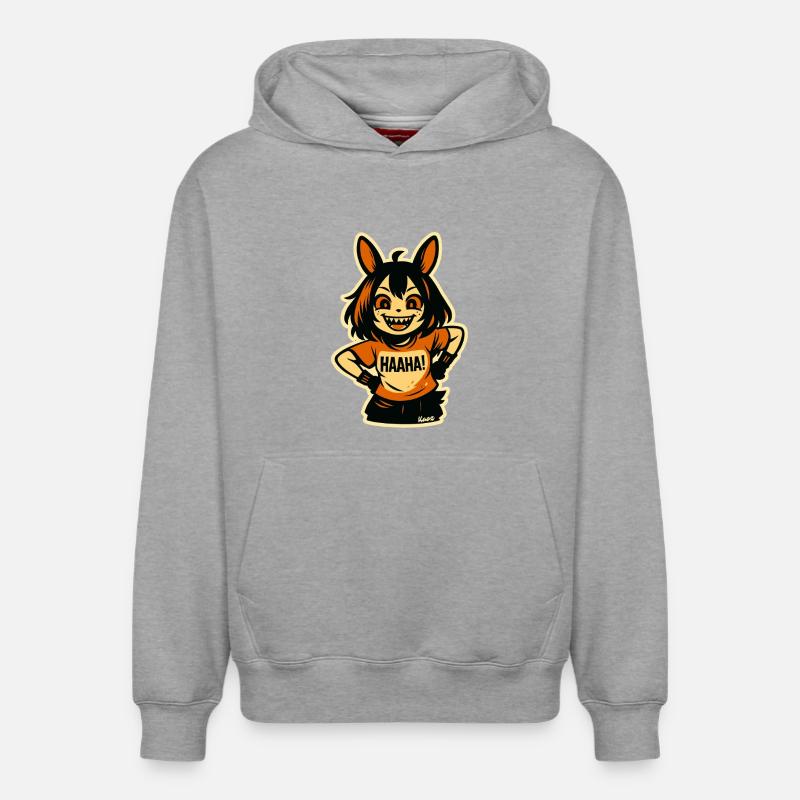 Le Loup Sprite de Minuit - Sweat à capuche unisexe décontracté en coton biologique – de SPREAD - gris chiné