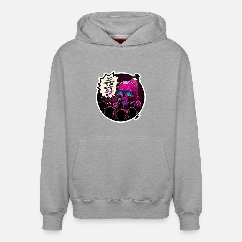 Rôti de crâne sur scène - Sweat à capuche unisexe décontracté en coton biologique – de SPREAD - gris chiné