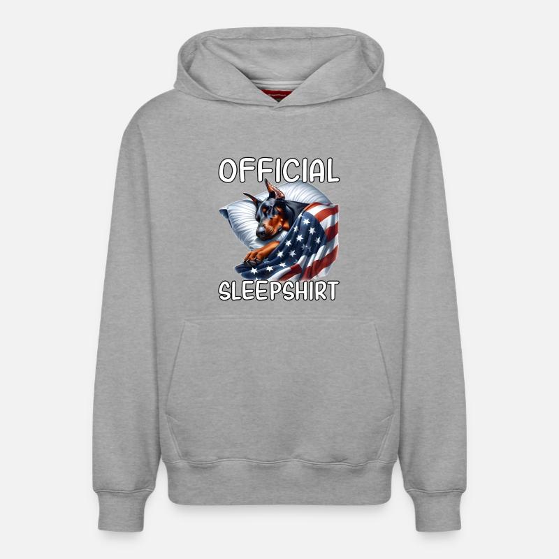 Chemise de nuit Doberman US - Sweat à capuche unisexe décontracté en coton biologique – de SPREAD - gris chiné