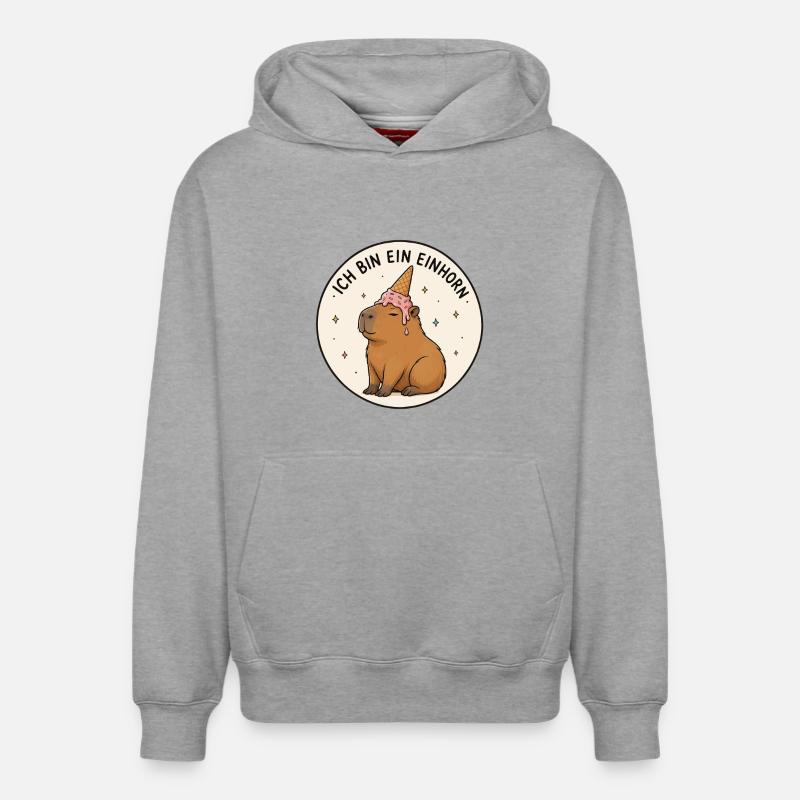 Capybara Einhorn - Relaxed Unisex Organic Hoodie – von SPREAD - Grau meliert