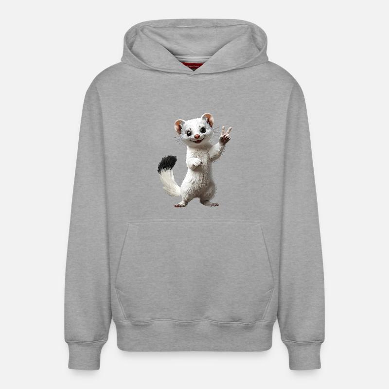 hermine - Sweat à capuche unisexe décontracté en coton biologique – de SPREAD - gris chiné