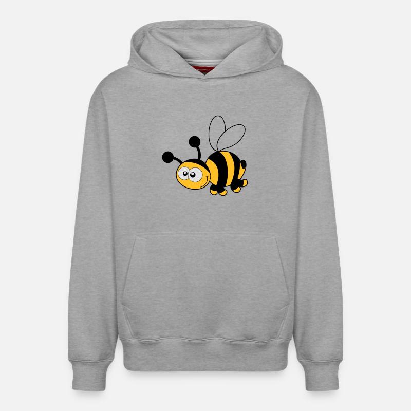 Bee - Bee - Miel - Sweat à capuche unisexe décontracté en coton biologique – de SPREAD - gris chiné
