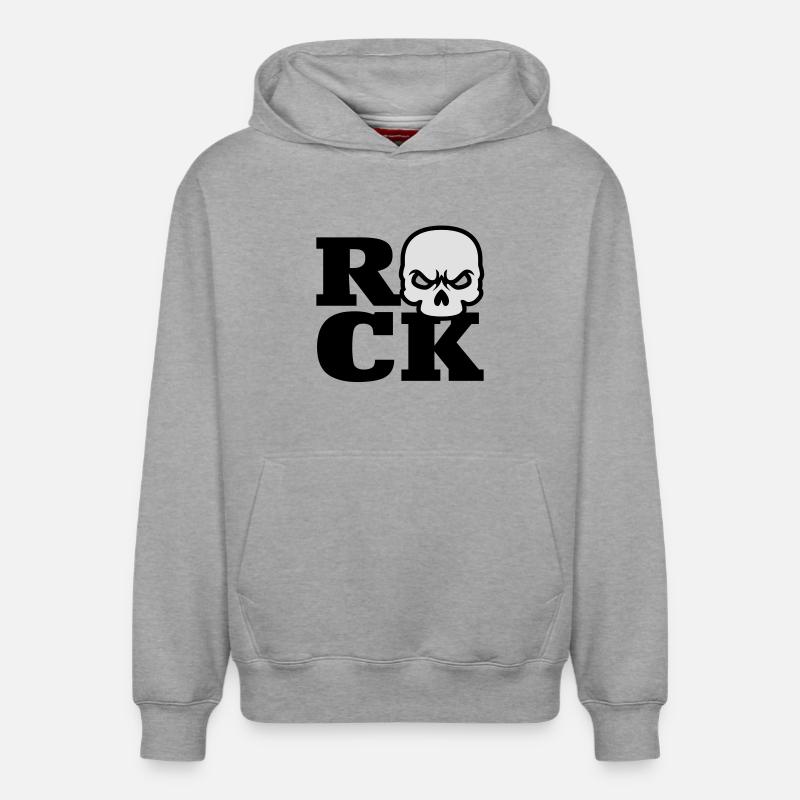 Rock Skull - Sweat à capuche unisexe décontracté en coton biologique – de SPREAD - gris chiné