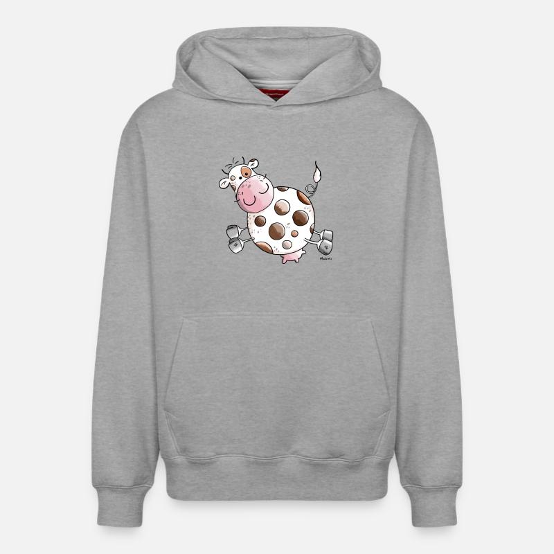 Molly Vache - Sweat à capuche unisexe décontracté en coton biologique – de SPREAD - gris chiné