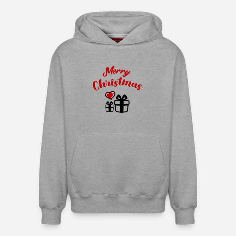 Joyeux Noël - Sweat à capuche unisexe décontracté en coton biologique – de SPREAD - gris chiné