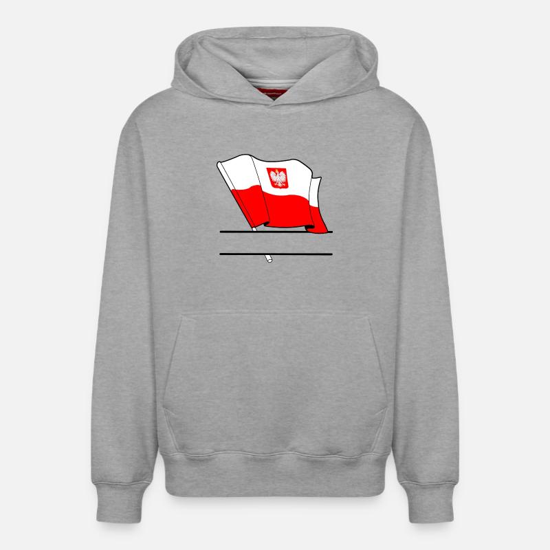 Drapeau polonais – Espace de nom - Sweat à capuche unisexe décontracté en coton biologique – de SPREAD - gris chiné