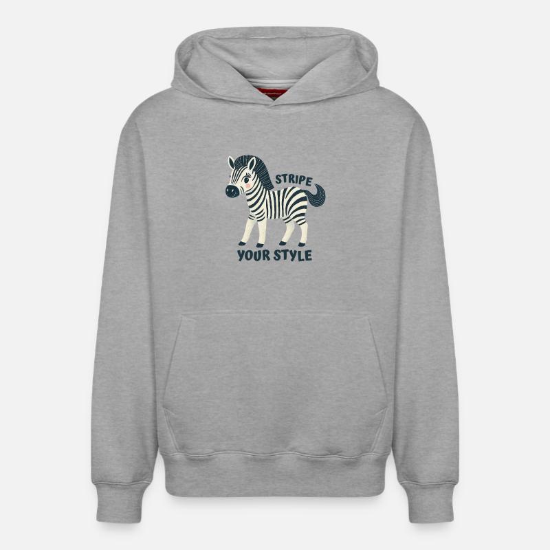Zèbre élégant - Sweat à capuche unisexe décontracté en coton biologique – de SPREAD - gris chiné