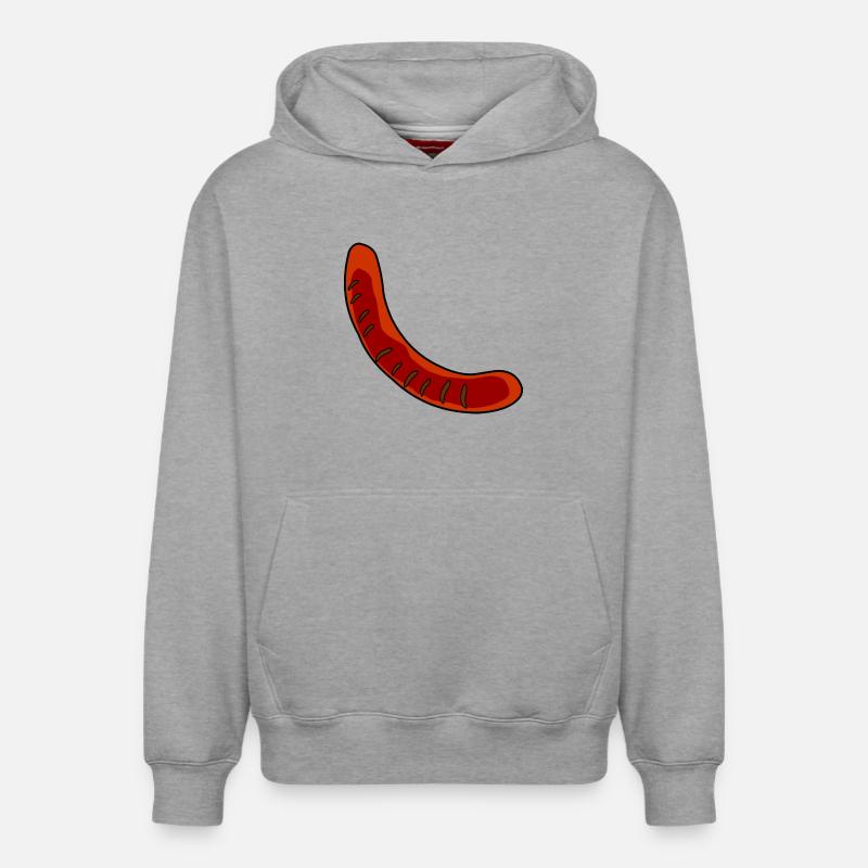 Wurst oder Bratwurst - Relaxed Unisex Organic Hoodie – von SPREAD - Grau meliert