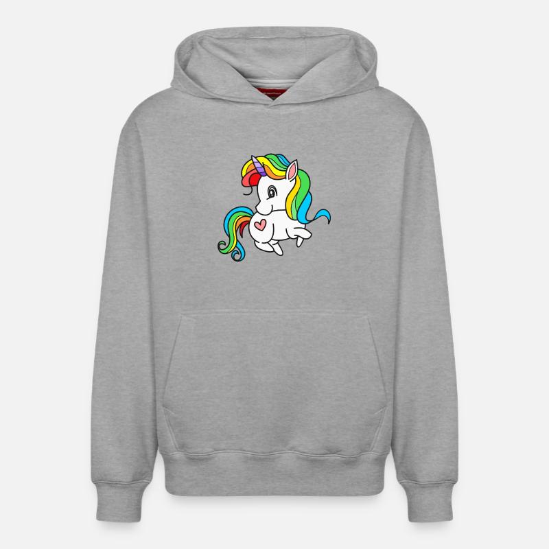 Einhorn Einhörner - Relaxed Unisex Organic Hoodie – von SPREAD - Grau meliert