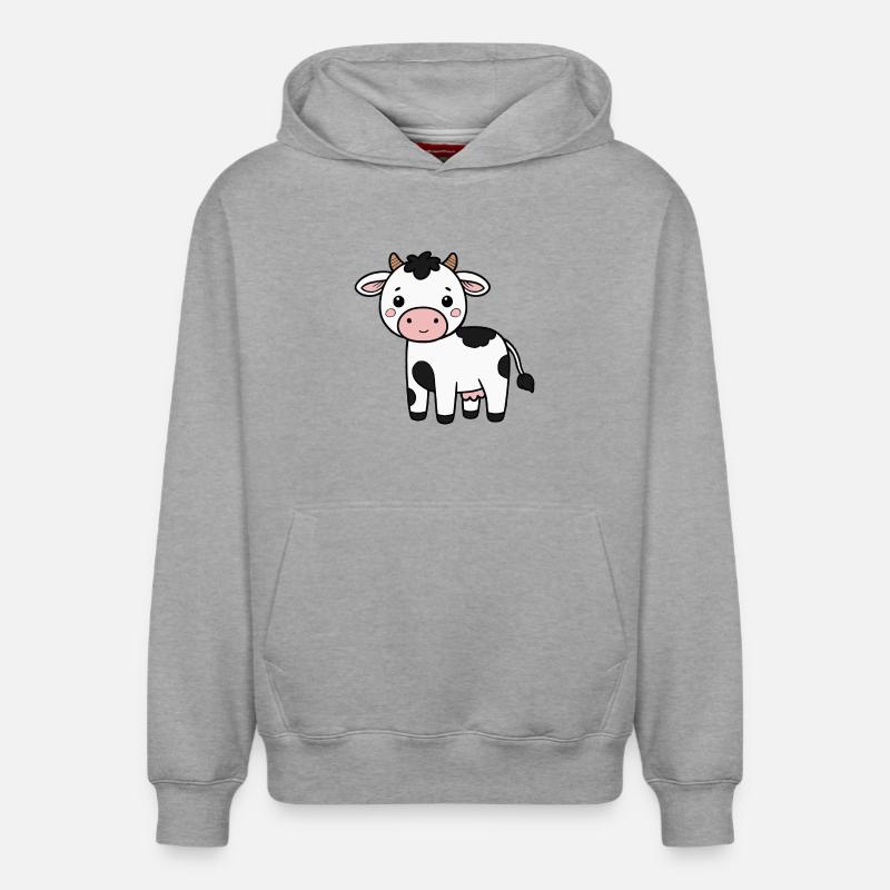 Vache Vaches - Sweat à capuche unisexe décontracté en coton biologique – de SPREAD - gris chiné