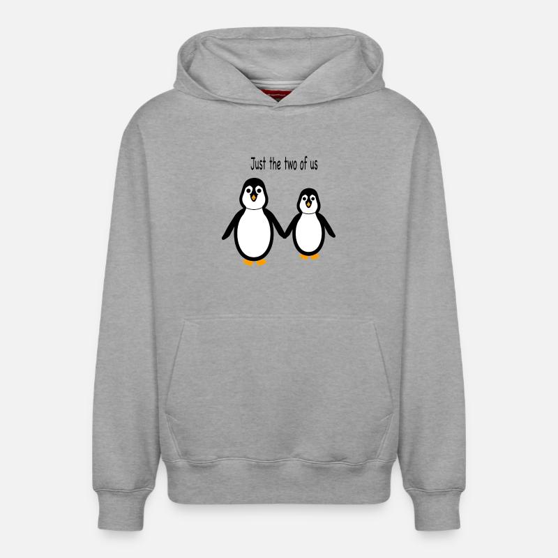 Pingouin - Deux d’entre nous - Sweat à capuche unisexe décontracté en coton biologique – de SPREAD - gris chiné