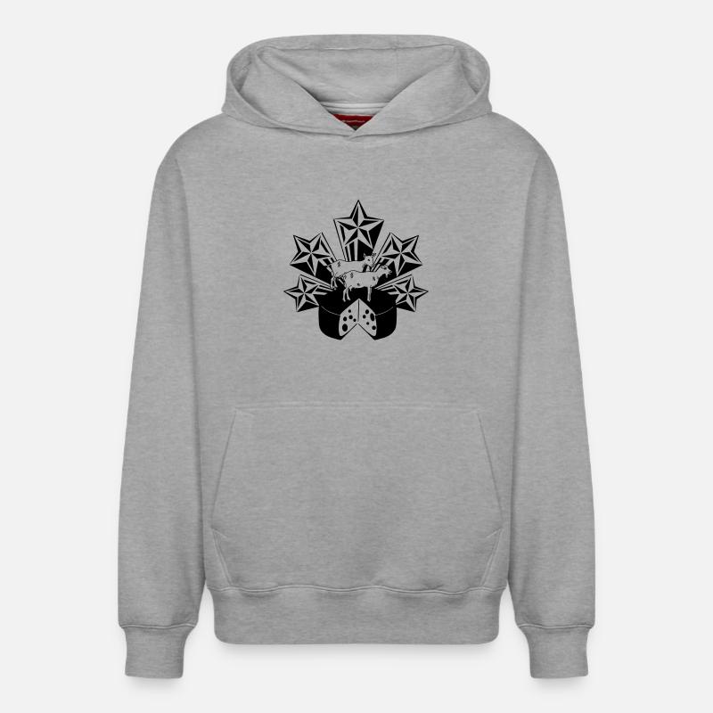 Fromage aux étoiles de chèvre - Sweat à capuche unisexe décontracté en coton biologique – de SPREAD - gris chiné