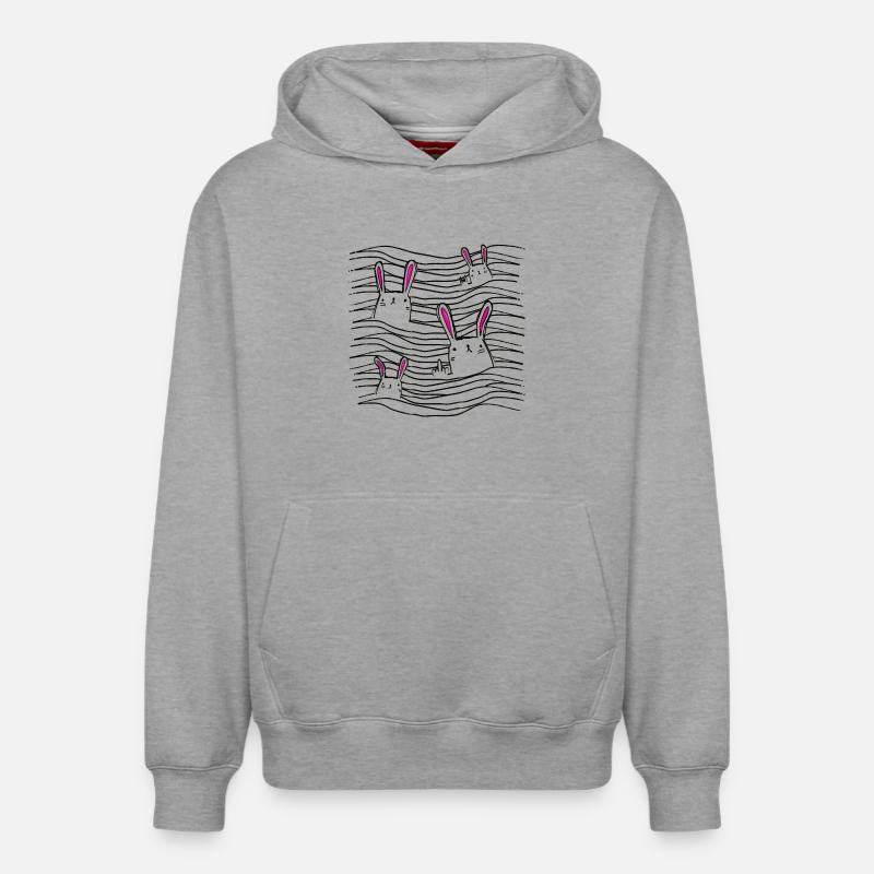 Cheeky lapins - lapin - dessin - Sweat à capuche unisexe décontracté en coton biologique – de SPREAD - gris chiné