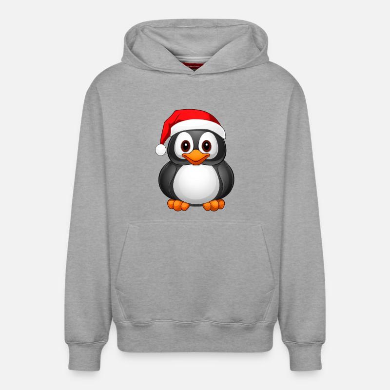 Noël pingouin - Sweat à capuche unisexe décontracté en coton biologique – de SPREAD - gris chiné
