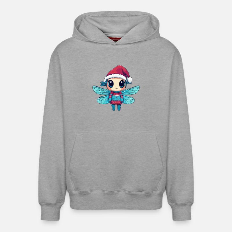 Noël de la Libellule, Noël - Sweat à capuche unisexe décontracté en coton biologique – de SPREAD - gris chiné