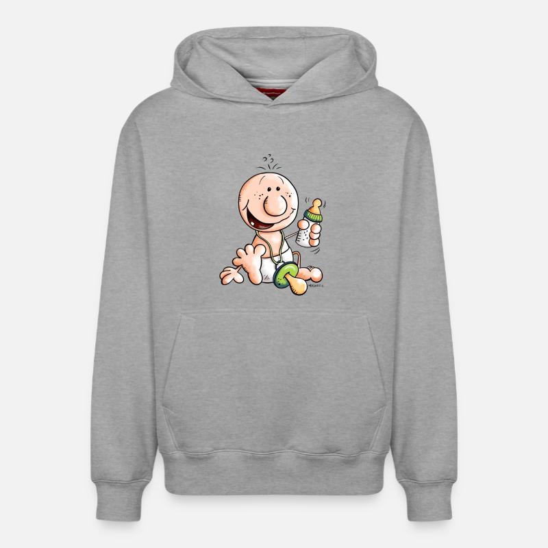Bébé heureux - Sweat à capuche unisexe décontracté en coton biologique – de SPREAD - gris chiné
