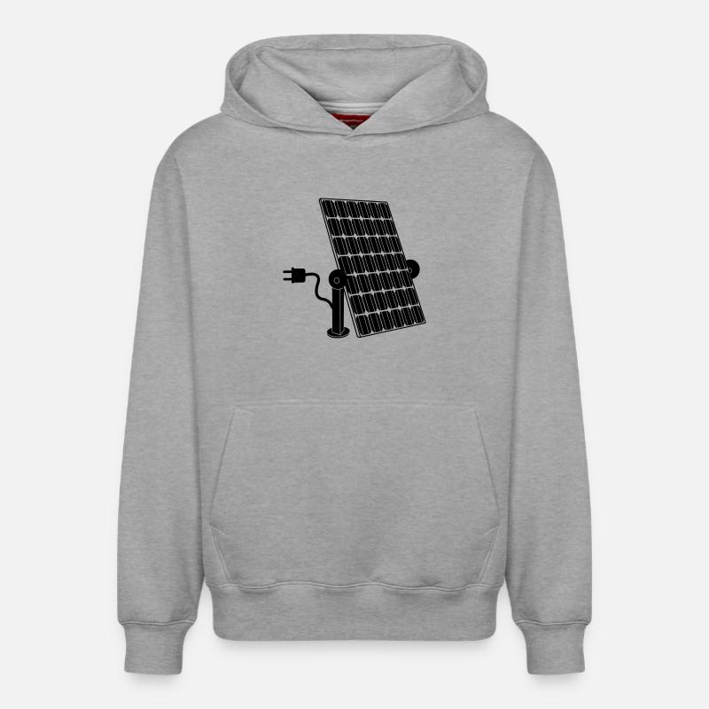 Panneau solaire avec prise - Sweat à capuche unisexe décontracté en coton biologique – de SPREAD - gris chiné