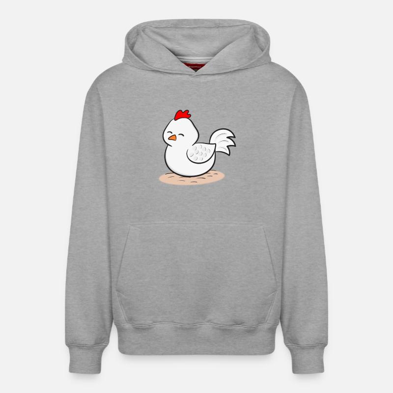 Poulets - Sweat à capuche unisexe décontracté en coton biologique – de SPREAD - gris chiné