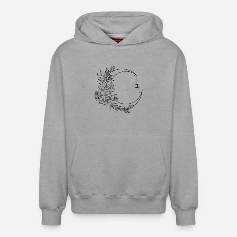 Astrologie des Gémeaux - Sweat à capuche unisexe décontracté en coton biologique – de SPREAD - gris chiné