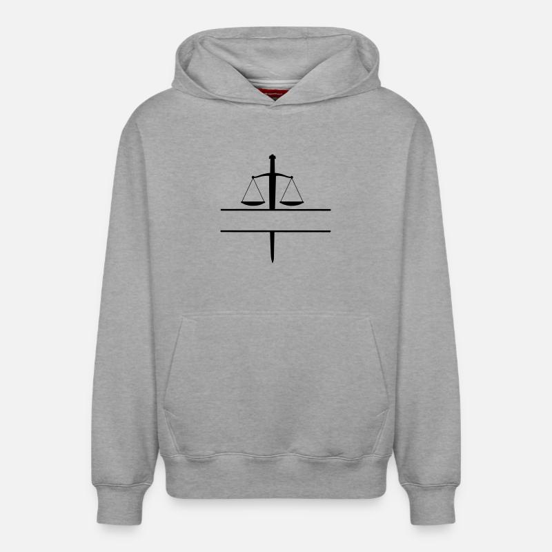 Monogramme de l’épée de justice - Sweat à capuche unisexe décontracté en coton biologique – de SPREAD - gris chiné