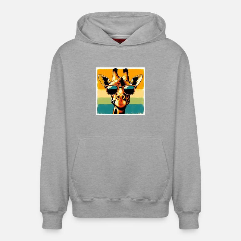 girafe - Sweat à capuche unisexe décontracté en coton biologique – de SPREAD - gris chiné