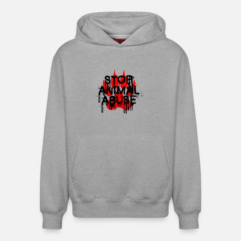 Stop à la maltraitance animale - Sweat à capuche unisexe décontracté en coton biologique – de SPREAD - gris chiné
