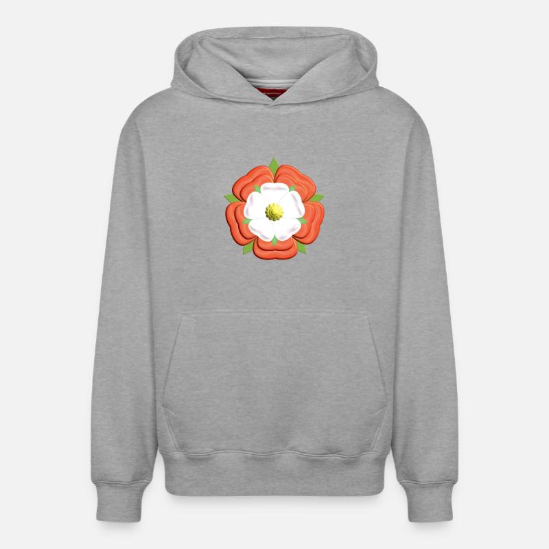 Tudor Rose - Sweat à capuche unisexe décontracté en coton biologique – de SPREAD - gris chiné