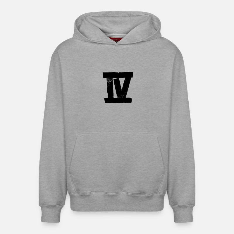 IV - 4 bandes - Sweat à capuche unisexe décontracté en coton biologique – de SPREAD - gris chiné