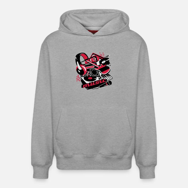 Musique - Sweat à capuche unisexe décontracté en coton biologique – de SPREAD - gris chiné