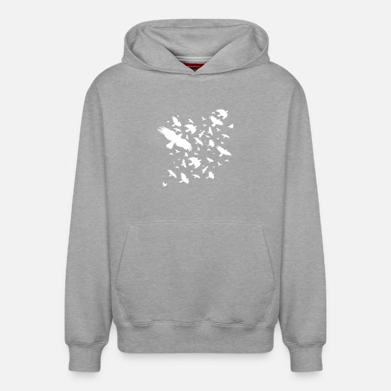 Vol d'oiseaux - Sweat à capuche unisexe décontracté en coton biologique – de SPREAD - gris chiné