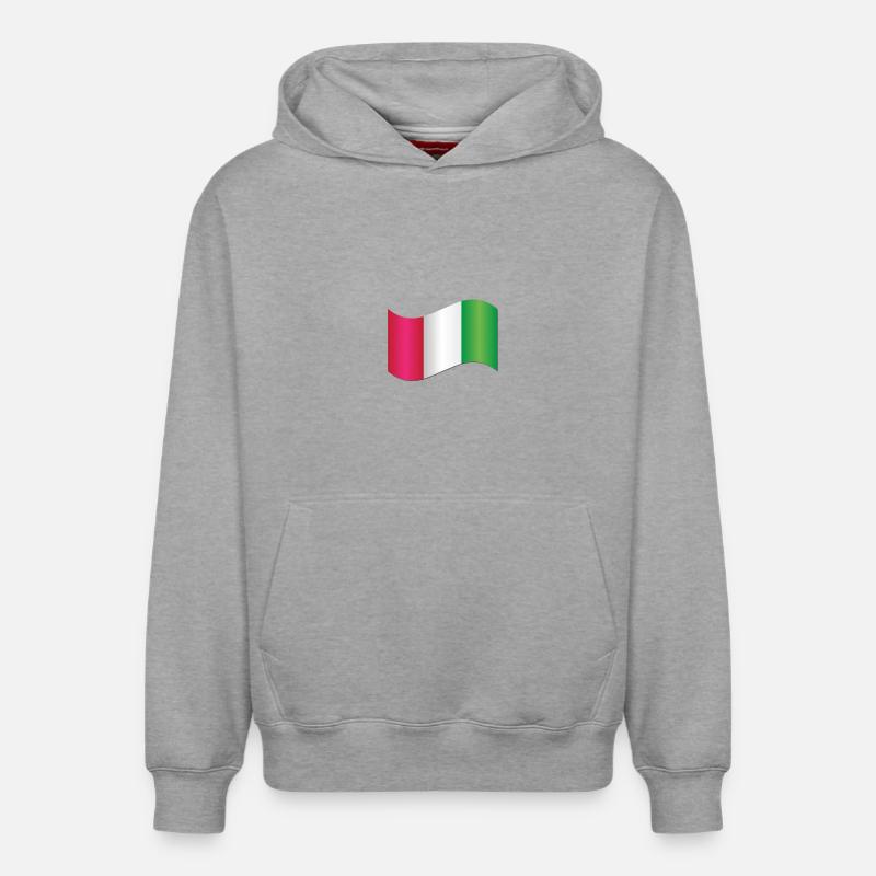 Drapeau italien - Sweat à capuche unisexe décontracté en coton biologique – de SPREAD - gris chiné