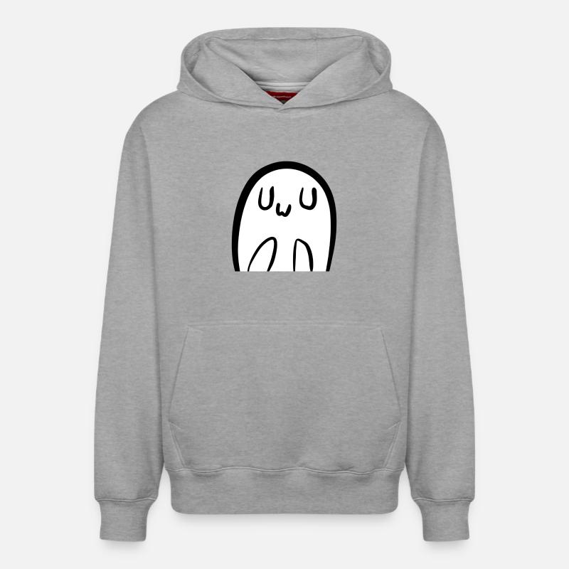 Fantôme UwU mignon - Sweat à capuche unisexe décontracté en coton biologique – de SPREAD - gris chiné