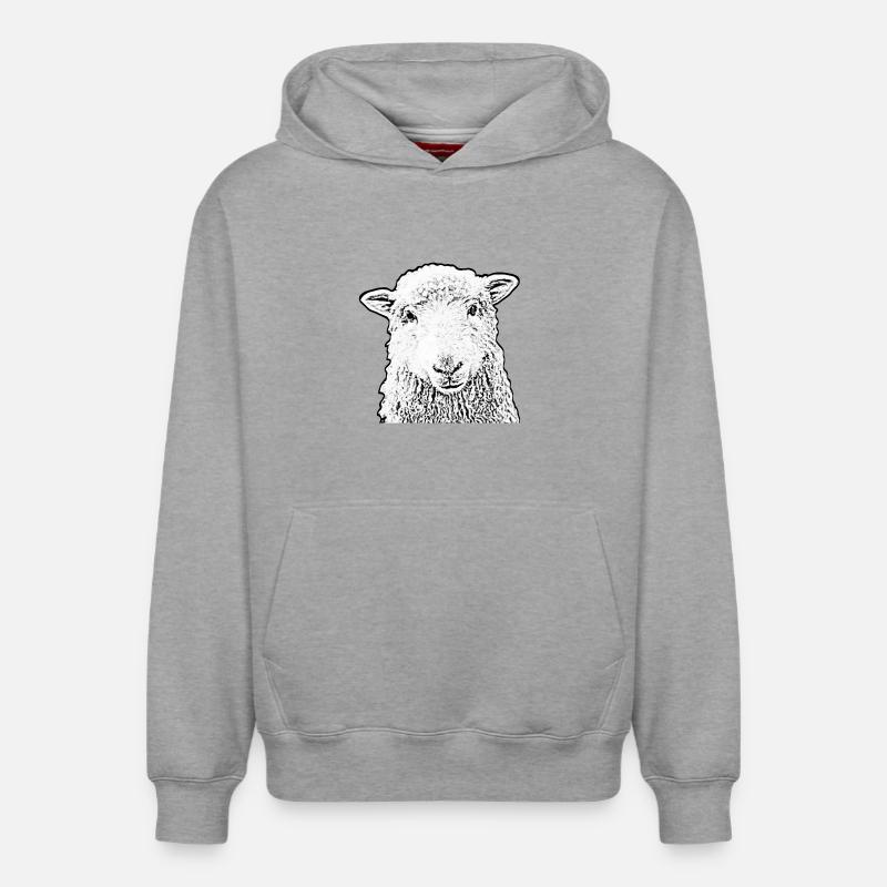mouton - Sweat à capuche unisexe décontracté en coton biologique – de SPREAD - gris chiné