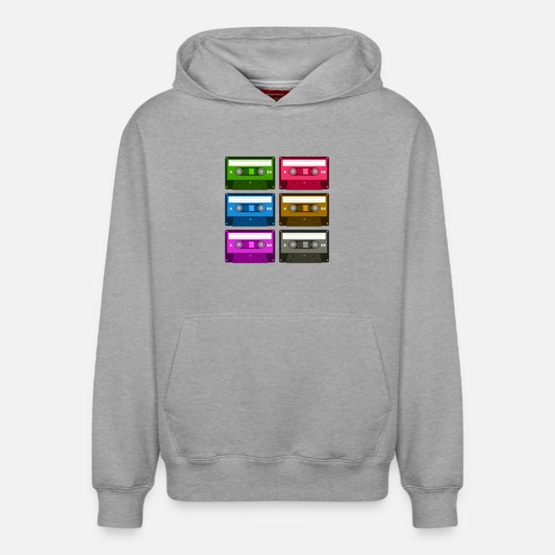 Cassettes - Sweat à capuche unisexe décontracté en coton biologique – de SPREAD - gris chiné
