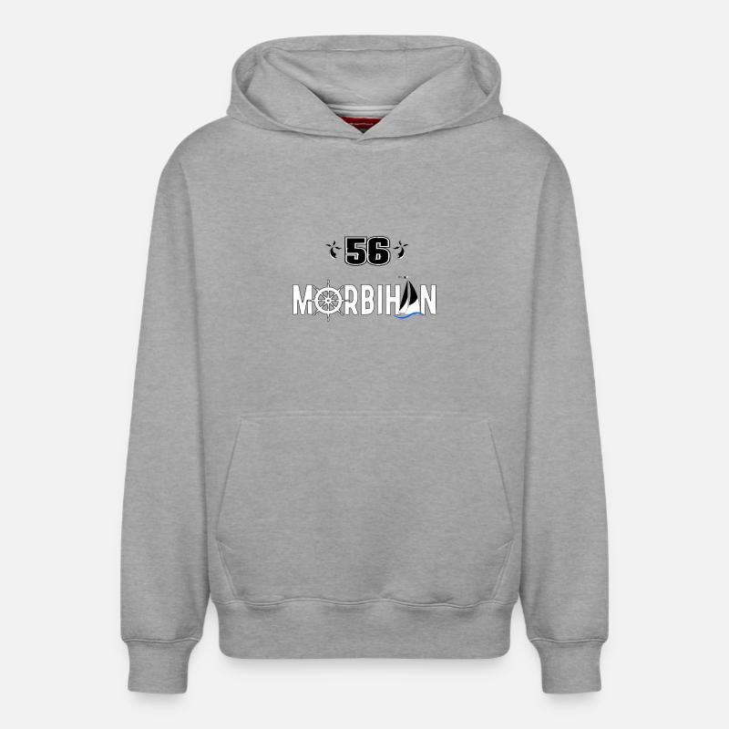 Morbihan - Sweat à capuche unisexe décontracté en coton biologique – de SPREAD - gris chiné