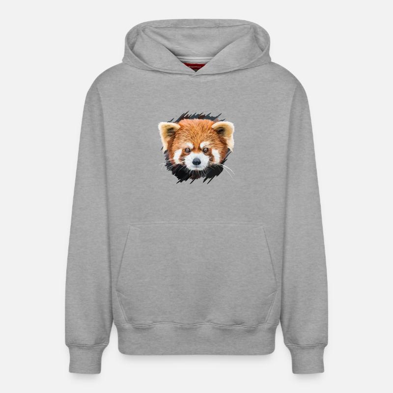 Petit panda - Sweat à capuche unisexe décontracté en coton biologique – de SPREAD - gris chiné