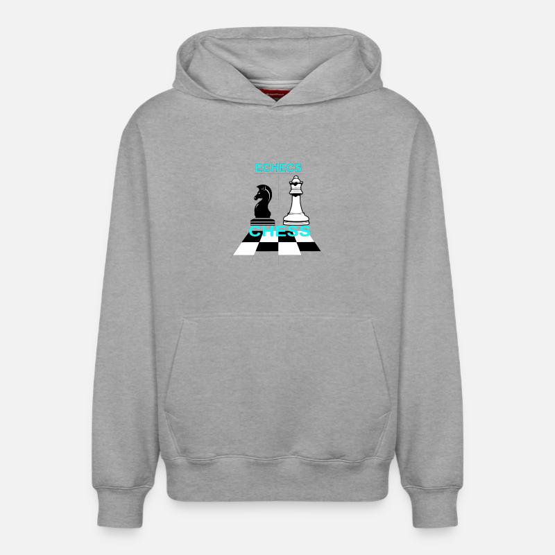Echecs - Sweat à capuche unisexe décontracté en coton biologique – de SPREAD - gris chiné