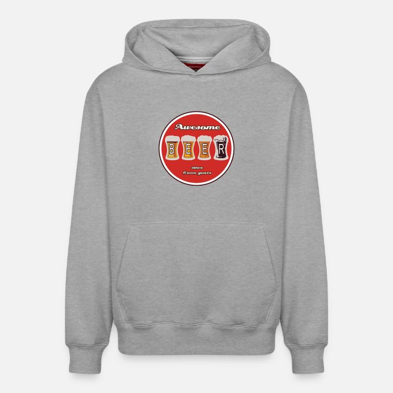 Logo de la bière - Sweat à capuche unisexe décontracté en coton biologique – de SPREAD - gris chiné