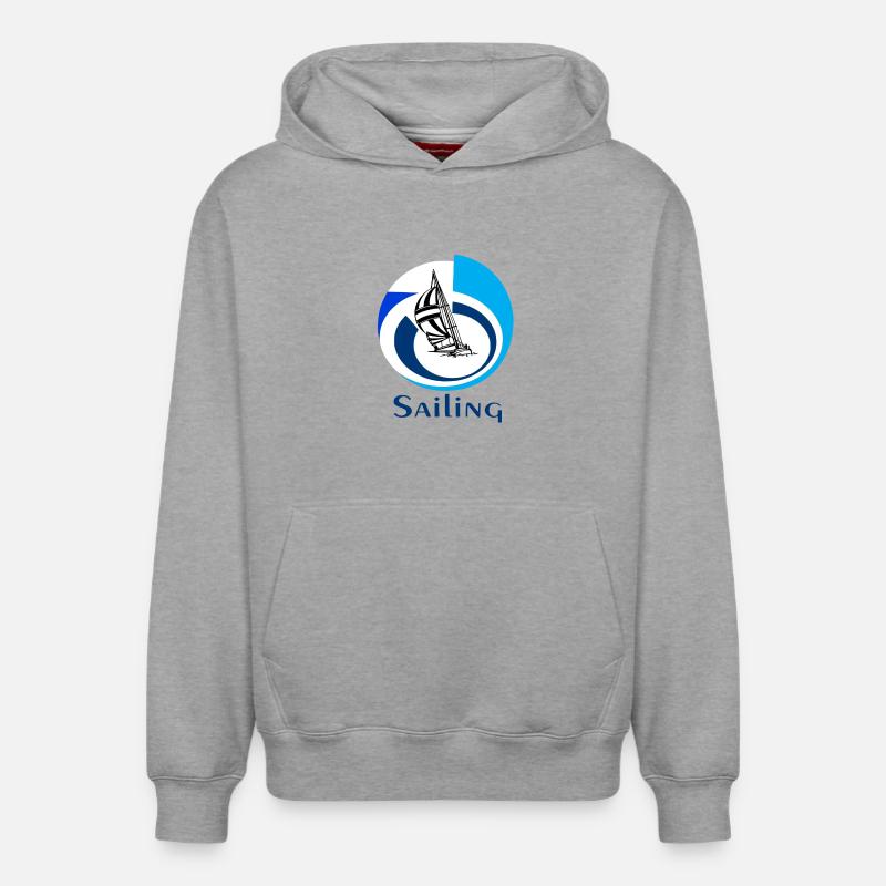 Sailing - Sweat à capuche unisexe décontracté en coton biologique – de SPREAD - gris chiné