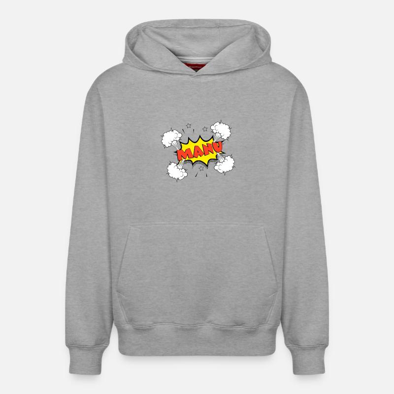 Manu - Sweat à capuche unisexe décontracté en coton biologique – de SPREAD - gris chiné