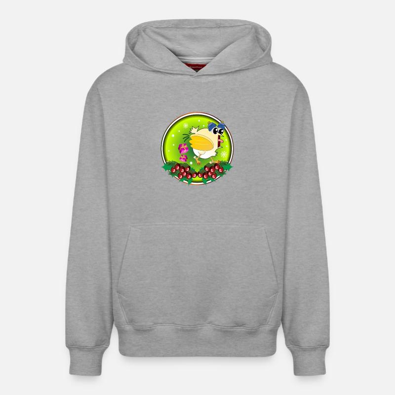 POULETS DE NOËL - Sweat à capuche unisexe décontracté en coton biologique – de SPREAD - gris chiné