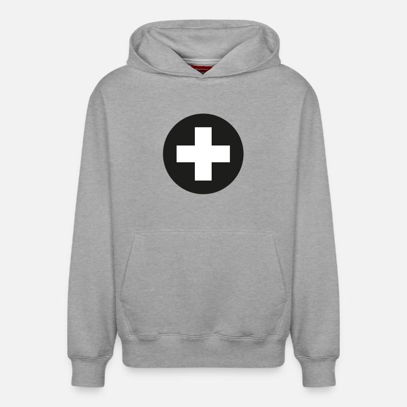 Icône Plus - Sweat à capuche unisexe décontracté en coton biologique – de SPREAD - gris chiné