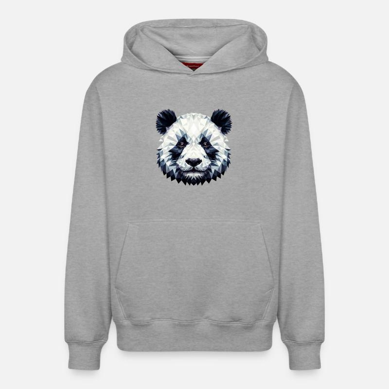 Polygonal Panda - Sweat à capuche unisexe décontracté en coton biologique – de SPREAD - gris chiné