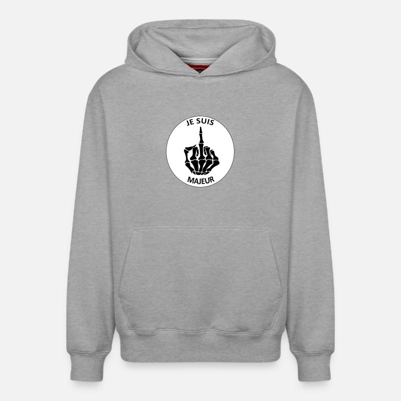 Je suis majeur - Sweat à capuche unisexe décontracté en coton biologique – de SPREAD - gris chiné