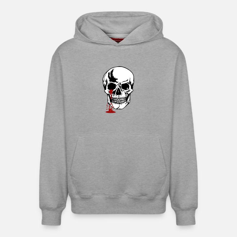 Tête de mort - Sweat à capuche unisexe décontracté en coton biologique – de SPREAD - gris chiné
