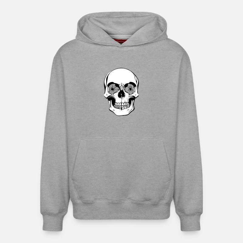 Crâne - Sweat à capuche unisexe décontracté en coton biologique – de SPREAD - gris chiné