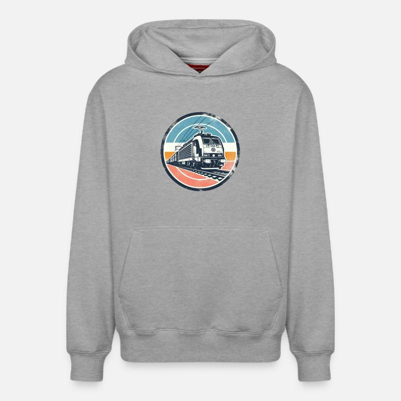 E-Lok mit Güterzug - Relaxed Unisex Organic Hoodie – von SPREAD - Grau meliert