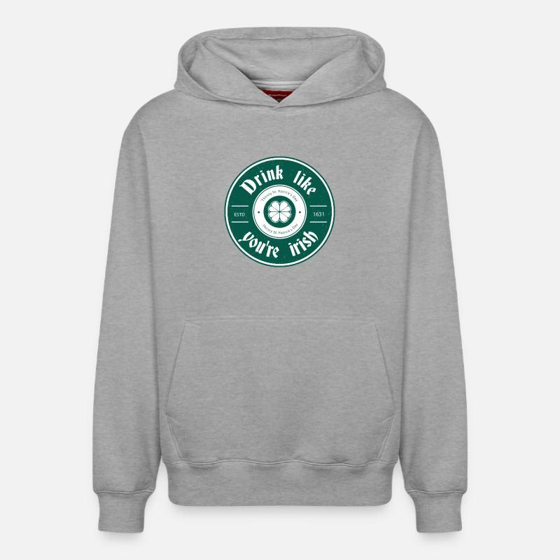 La Saint-Patrick - Sweat à capuche unisexe décontracté en coton biologique – de SPREAD - gris chiné