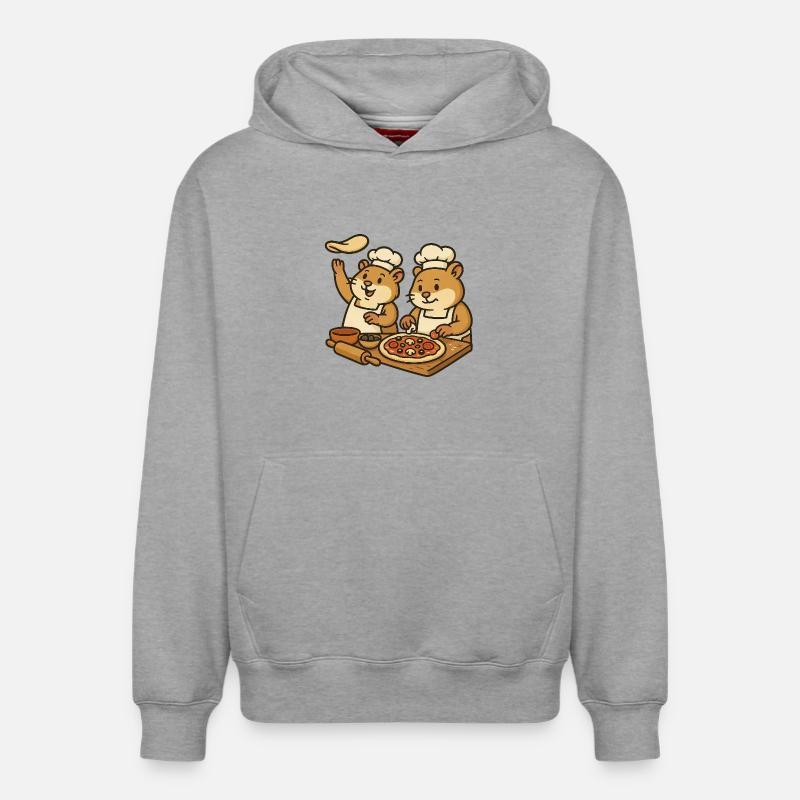 Cuisiniers hamsters - Sweat à capuche unisexe décontracté en coton biologique – de SPREAD - gris chiné